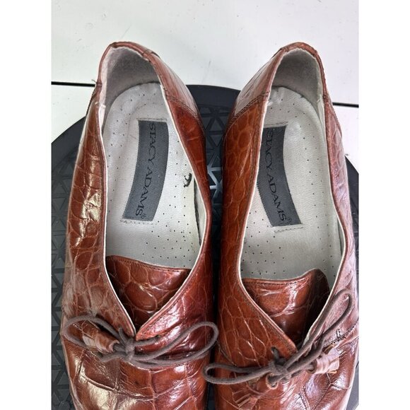 Stacy Adams Mens Oxford Dress Shoes Brown Faux Alligator Tassel Lace Up 9.5 main image 8